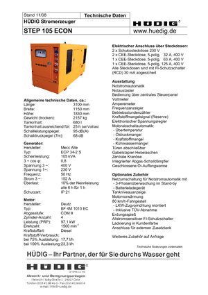 Groupes électrogènes à diesel Hüdig Step 105