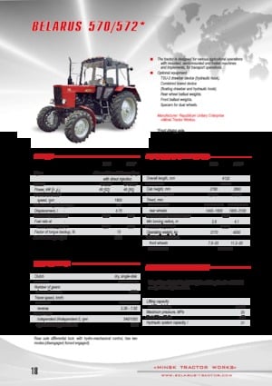 Tracteurs roues arrière Belarus 570