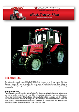 Tracteurs 4WD Belarus 952