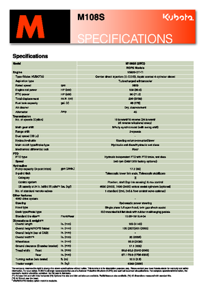 Tracteurs 4WD Kubota M 108 S