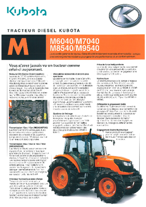 Tracteurs 4WD Kubota M 9540
