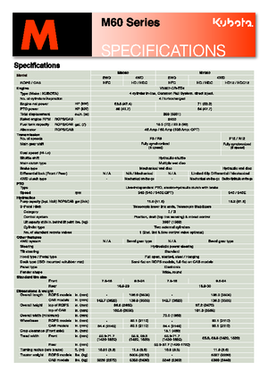 Tracteurs 4WD Kubota M 7060