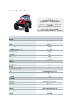Tracteurs 4WD TYM T1003