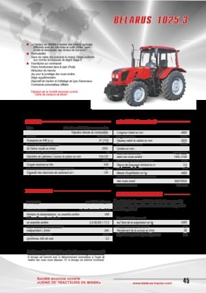 Tracteurs 4WD Belarus 1025.3