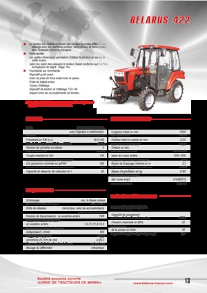 Tracteurs 4WD Belarus 422