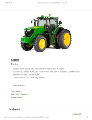 Tracteurs 4WD John Deere 6210 R