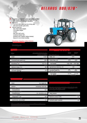 Tracteurs 4WD Belarus 820 F