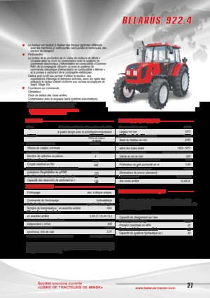 Tracteurs 4WD Belarus 922.4