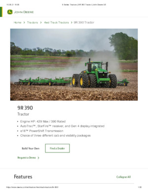 Tracteurs 4WD John Deere 9R 390