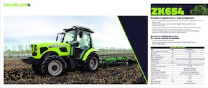 Tracteurs 4WD Zoomlion ZK654