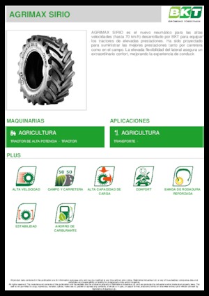 Pneus - agricole BKT AGRIMAX SIRIO 540/65 R 38