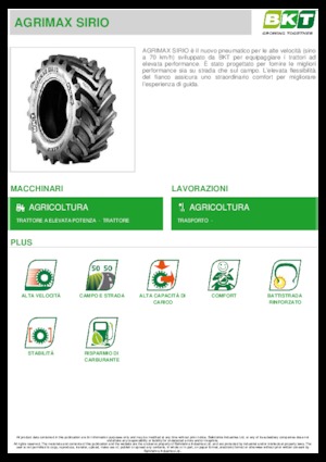 Pneus - agricole BKT AGRIMAX SIRIO 540/65 R 38