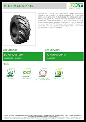 Pneus - agricole BKT MULTIMAX MP 515 445/65 R 22.5 MPT