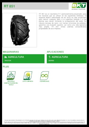 Pneus - agricole BKT RT 851 14.9L R 20