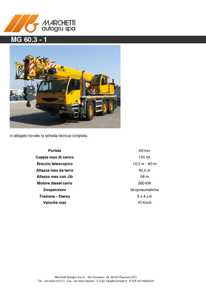 Grues tous-terrains Marchetti MG 60.3 (6x4x6)