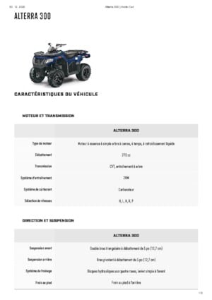 Véhicules tout-terrain et Quads Artic Cat ALTERRA 300