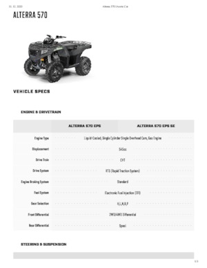 Véhicules tout-terrain et Quads Artic Cat ALTERRA 570 EPS SE 