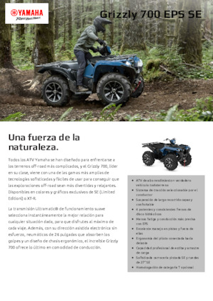 Véhicules tout-terrain et Quads Yamaha GRIZZLY 700 EPS SE