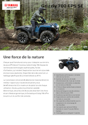Véhicules tout-terrain et Quads Yamaha GRIZZLY 700 EPS SE