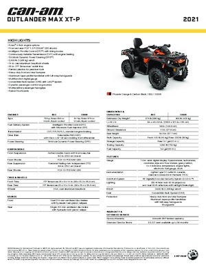 Véhicules tout-terrain et Quads can-am OUTLANDER 1000 MAX XT-P 