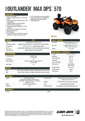 Véhicules tout-terrain et Quads can-am OUTLANDER 450 DPS MAX 
