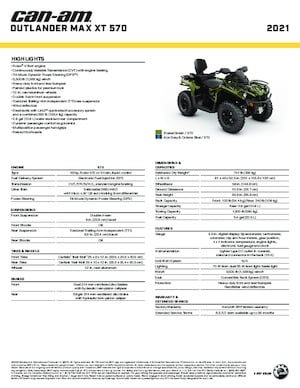 Véhicules tout-terrain et Quads can-am OUTLANDER 570 MAX XT 