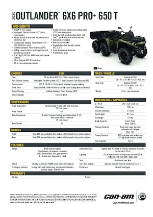 Véhicules tout-terrain et Quads can-am OUTLANDER 6X6 XU+ 650T 