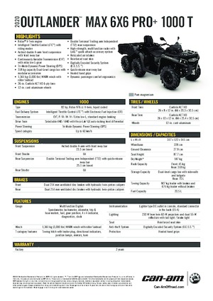 Véhicules tout-terrain et Quads can-am OUTLANDER MAX 6X6 XU+ 1000 T
