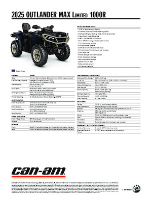 Véhicules tout-terrain et Quads can-am OUTLANDER MAX Limited 1000R