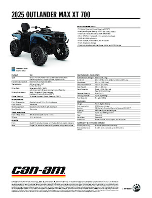 Véhicules tout-terrain et Quads can-am OUTLANDER MAX XT 700