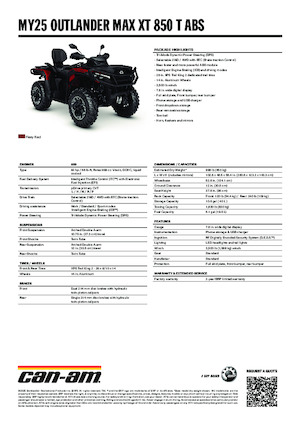 Véhicules tout-terrain et Quads can-am OUTLANDER MAX XT 850 T ABS