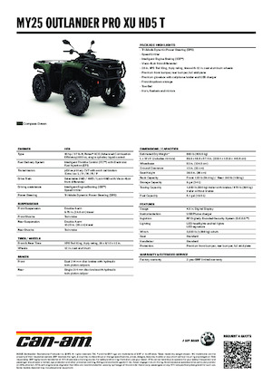 Véhicules tout-terrain et Quads can-am OUTLANDER PRO XU HD5 T