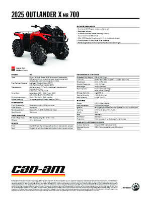 Véhicules tout-terrain et Quads can-am OUTLANDER X MR 700