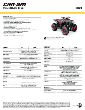 Véhicules tout-terrain et Quads can-am RENEGADE 1000RX XC 