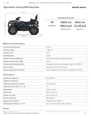 Véhicules tout-terrain et Quads Polaris Sportsman touring 850 