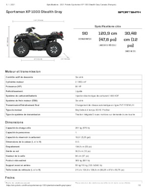Véhicules tout-terrain et Quads Polaris Sportsman XP 1000