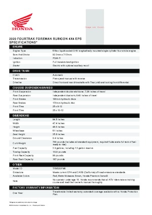 Véhicules tout-terrain et Quads Honda TRX520FM6