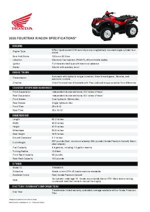 Véhicules tout-terrain et Quads Honda TRX680FA 