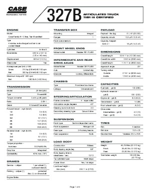 Tombereaux articulés Case 327B 