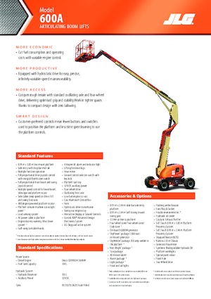 Nacelles à bras articulés sur roues JLG 600A
