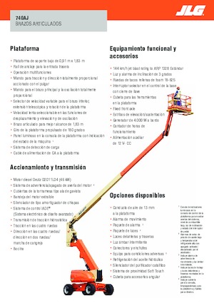 Nacelles à bras articulés sur roues JLG 740AJ