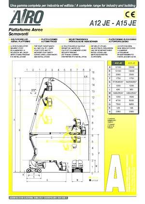 Nacelles à bras articulés sur roues AIRO A15 JE