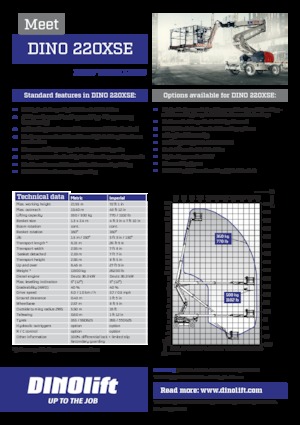 Nacelles à bras articulés sur roues Dino Lift Dino 220XSE