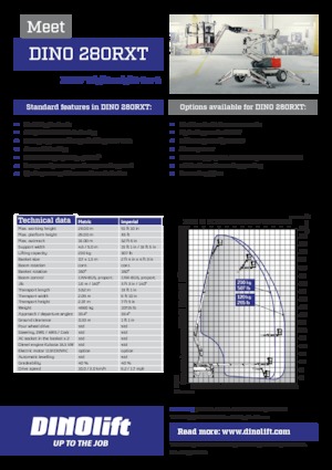 Nacelles à bras articulés sur roues Dino Lift Dino 280RXT