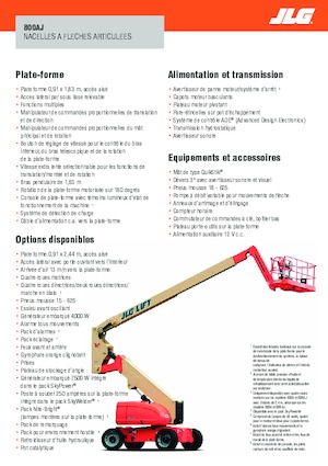 Nacelles à bras articulés sur roues JLG H800AJ