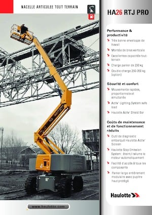 Nacelles à bras articulés sur roues Haulotte HA26 RTJ PRO