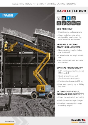Nacelles à bras articulés sur roues Haulotte HA20 LE PRO