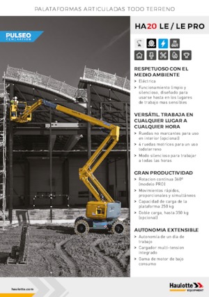 Nacelles à bras articulés sur roues Haulotte HA20 LE PRO