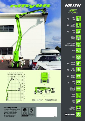 Nacelles à bras articulés sur roues Niftylift HR17N