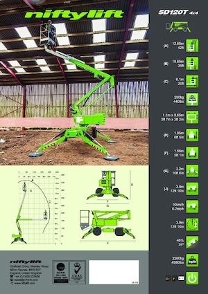 Nacelles à bras articulés sur roues Niftylift SD120T